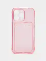 Розовый чехол с карманом для карт на iPhone XR, 11, 12, 13, Pro, Pro Max
