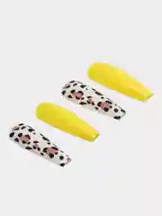 Желтый накладные ногти, 24 штуки