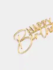 Золотой топпер #Т24 "Happy Birthday" для украшения торта из зеркального акрила