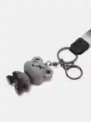 Серый брелок для ключей  "Мишка"