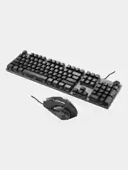 Черный игровая клавиатура, мышь и коврик Oklick 500GMK, комплект