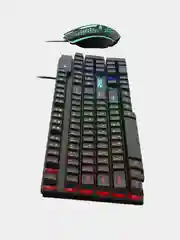 Черный игровая клавиатура + мышь + коврик набор Oklick 400GMK с подсветкой, подарок на 8 марта
