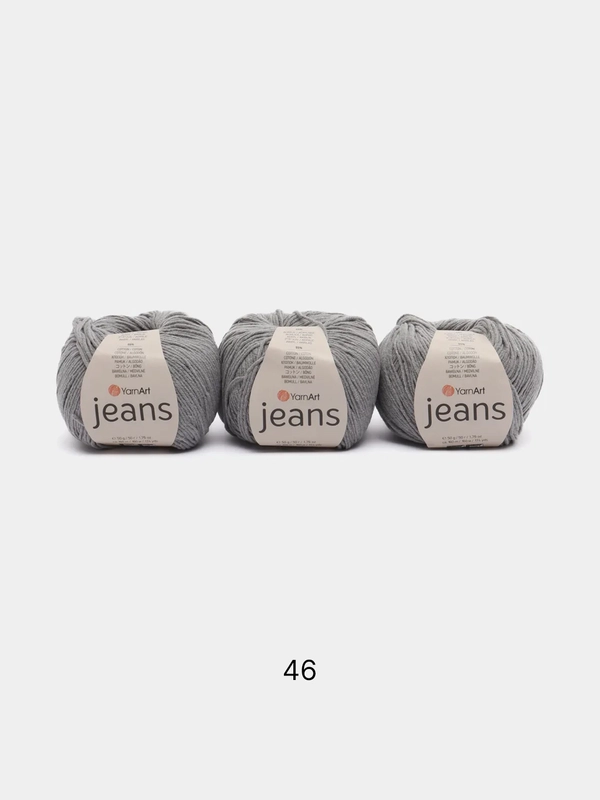 Пряжа YarnArt Jeans комплект 3штуки 5штук (ч1) 55% Хлопок 45% Акрил 50г 160м Ярн Арт Джинс