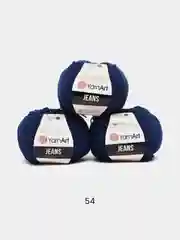 Индиго пряжа YarnArt Jeans комплект 3штуки 5штук (ч1) 55% Хлопок 45% Акрил 50г 160м Ярн Арт Джинс