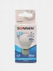 Лампа светодиодная SONNEN, 5(40)Вт, цоколь E27, шар, хол. белый, 30000ч, LED G45-5W-4000
