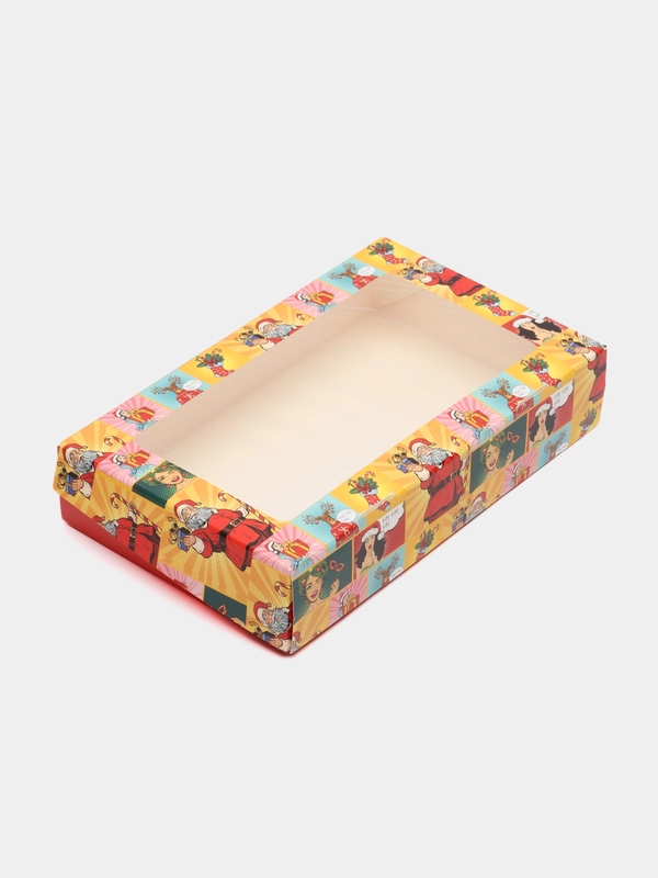 Коробка складная "Поп-арт Санта", 20 х 12 х 4 см