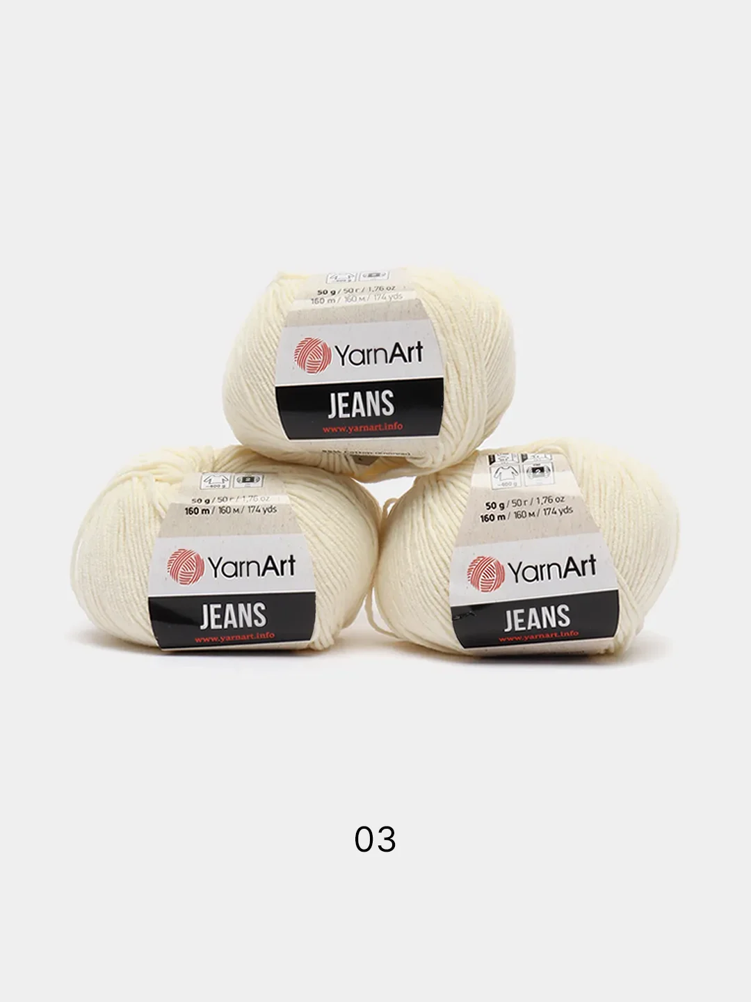 Прозрачный пряжа YarnArt Jeans комплект 3штуки 5штук (ч2) 55% Хлопок 45% Акрил 50г 160м Ярн Арт Джинс