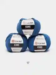 Синий пряжа YarnArt Jeans комплект 3штуки 5штук (ч2) 55% Хлопок 45% Акрил 50г 160м Ярн Арт Джинс