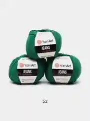 Тёмно-зелёный пряжа YarnArt Jeans комплект 3штуки 5штук (ч2) 55% Хлопок 45% Акрил 50г 160м Ярн Арт Джинс