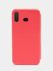 Красный чехол-книжка на Samsung Galaxy A6S, из экокожи, с карманом для карт