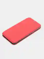Красный чехол-книжка на Samsung Galaxy A6S, из экокожи, с карманом для карт