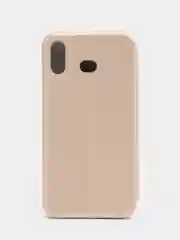 Золотой чехол-книжка на Samsung Galaxy A6S, из экокожи, с карманом для карт