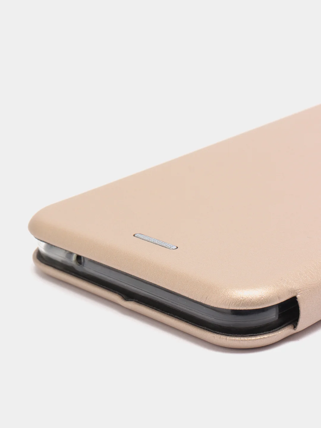 Золотой чехол-книжка на Samsung Galaxy A6S, из экокожи, с карманом для карт