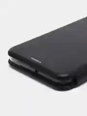 Черный чехол книжка на Huawei Nova 5, из экокожи, с карманом для карт