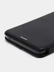Черный чехол книжка из эко кожи с карманом для карт на Nokia 9 Pureview