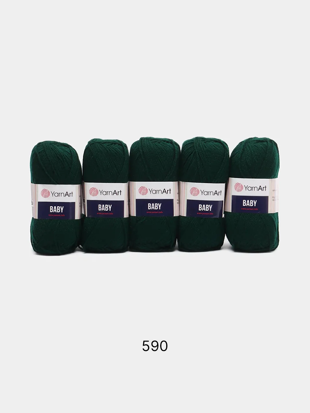 Тёмно-зелёный пряжа YarnArt Baby, 1-5 штук, акрил, 50 г, 150 м