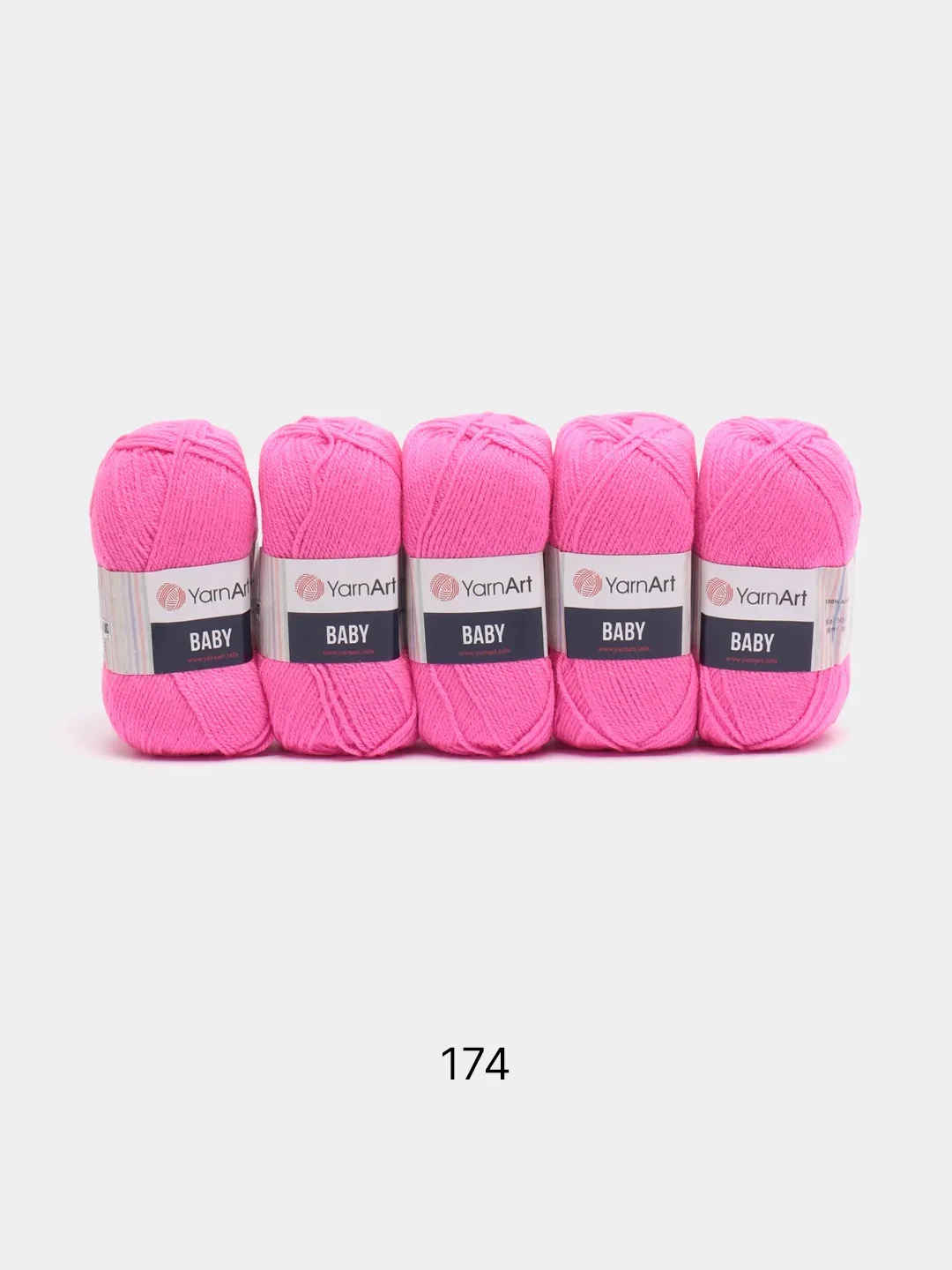 Тёмно-розовый пряжа YarnArt Baby, 1-5 штук, акрил, 50 г, 150 м