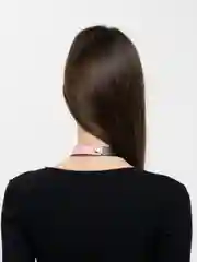 Розовый чокер кожаный "Сердце"