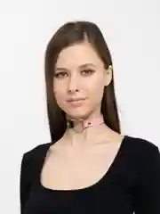 Розовый чокер кожаный "Сердце"