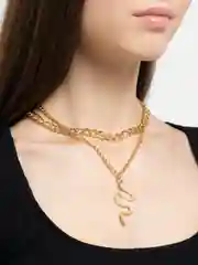 Золотой цепочка женская, со змеёй