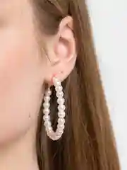 Серьги кольца жемчуг, серьги круглые с жемчугом,серьги вечерние