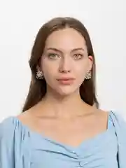 Серьги гвоздики квадратные, шахматные, стильные, классика, деловые