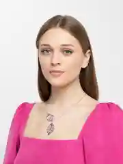 Серебряный цепочка с подвеской "Листья"/Ожерелье с двойным кулоном "Красота природы", 50 см