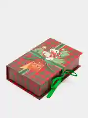 Красный коробка - книга "Новый год", 20 х 12.5 х 5 см