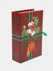 Красный коробка - книга "Новый год", 20 х 12.5 х 5 см