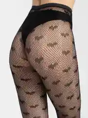 Женские колготки в сетку с сердечками