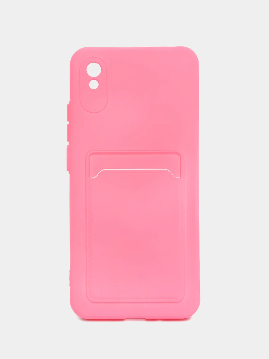Фуксия чехол для Xiaomi Redmi 9A, Сяоми Редми 9А, силиконовый, с карманом для карты