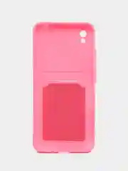 Фуксия чехол для Xiaomi Redmi 9A, Сяоми Редми 9А, силиконовый, с карманом для карты