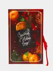 Багровый коробка - книга "Новый год", 20 х 12.5 х 5 см