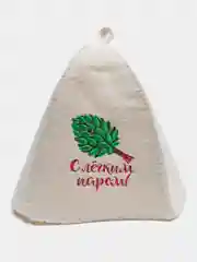 Мятный шапка банная, классическая, с вышивкой