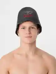 Вишнёвый шапка банная, классическая, с вышивкой