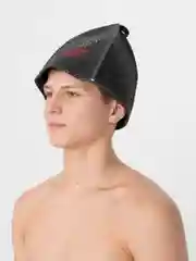 Вишнёвый шапка банная, классическая, с вышивкой