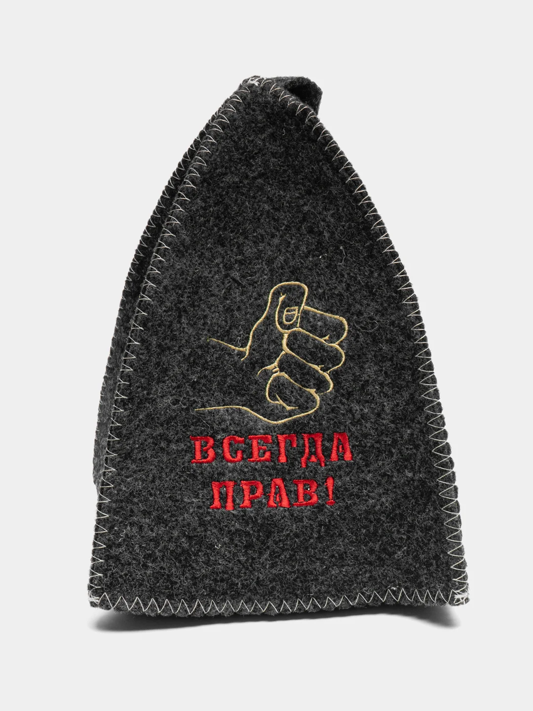 Вишнёвый шапка банная, классическая, с вышивкой