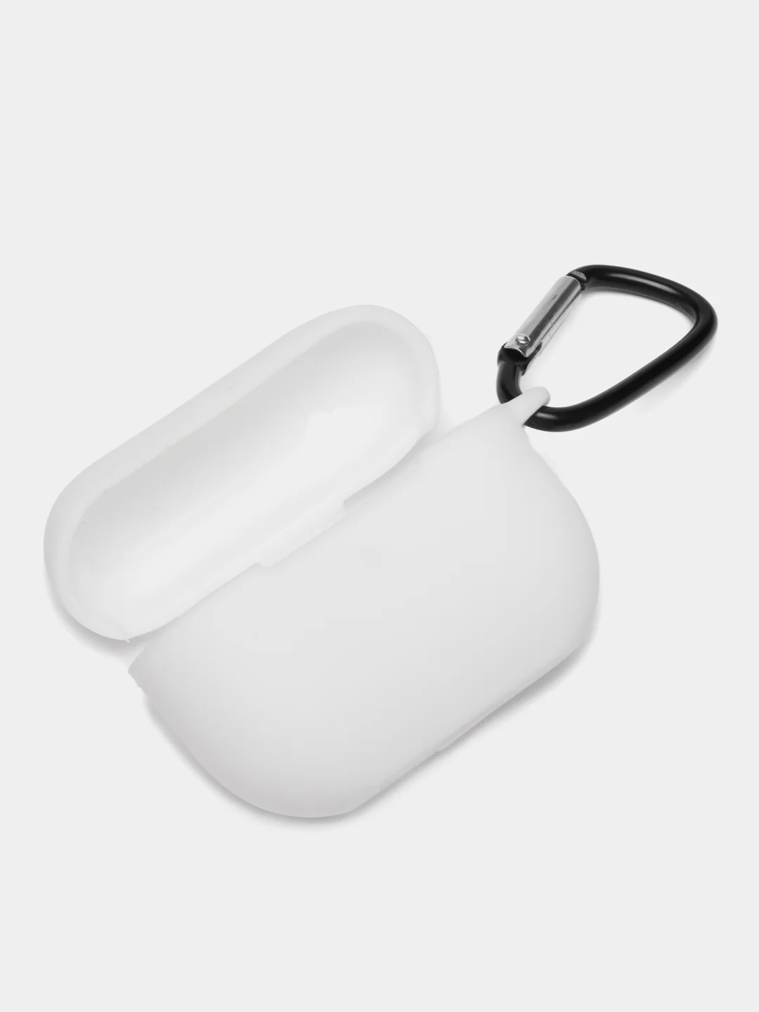 Белый чехол для наушников Apple AirPods Pro 2 силиконовый с карабином