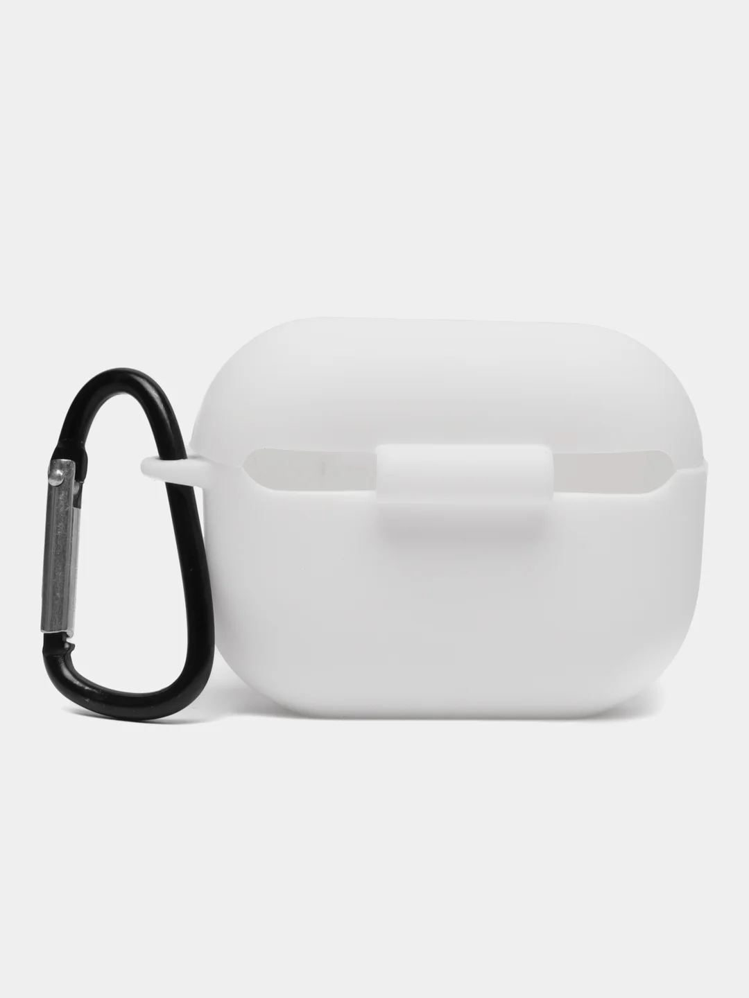Белый чехол для наушников Apple AirPods Pro 2 силиконовый с карабином