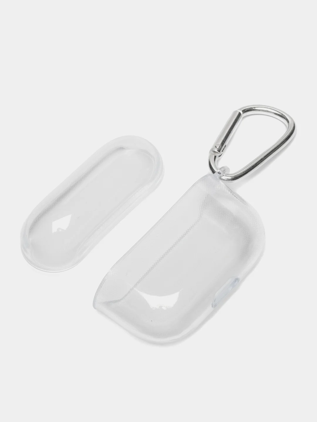 Чехол для Apple AirPods Pro прозрачный силиконовый аирподс с карабином