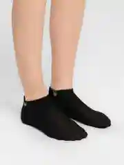 Черный носки женские короткие с рисунком "Мишки", из хлопка