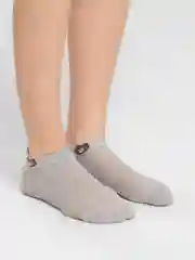 Серый носки женские короткие с рисунком "Мишки", из хлопка
