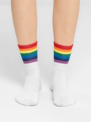 Носки женские с принтом "Rainbow" длинные, высокие