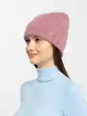 Коралловый шапка женская на флисовом подкладе Элегия