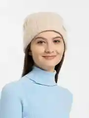 Бежевый шапка женская на флисовом подкладе Элегия