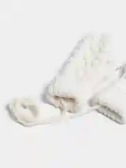 Белый варежки зимние двухслойные теплые