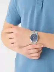 Синий часы мужские, классические, с коробкой