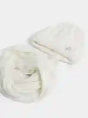 Белый комплект шапка+снуд Аэлита