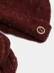 Бордовый комплект шапка+снуд Аэлита