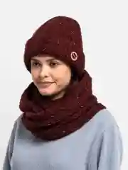 Бордовый комплект шапка+снуд Аэлита